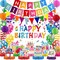 Birthday Decorations Kit, Birthday Party Banner, Honeycomb Balls, Metallic Hanging Swirls, Circle Garland, Colorful Birthday Decorations